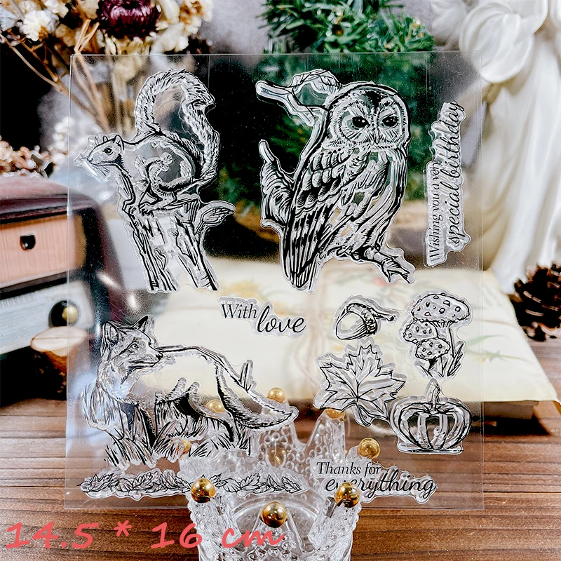 

Panalisacraft Owl stamp Transparent Clear Silicone Stamps for DIY Scrapbooking/Card Making/Kids Crafts Decoration Supplies