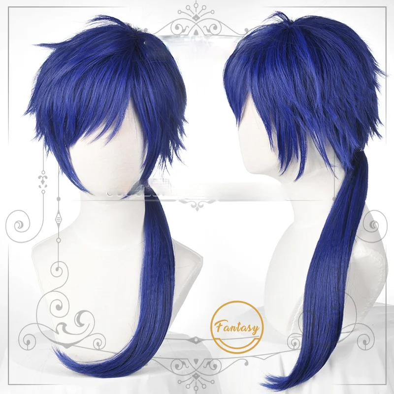 Парик для косплея с аниме звездами фушими юзуру термостойкие длинные темно-синие