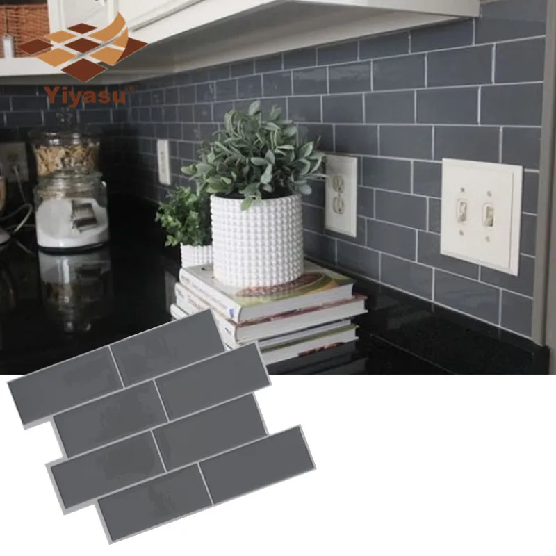 

Subway Tiles Peel And Stick Backsplash Removable Self Adhesive Wall Sticker Vinyl Bathroom Kitchen Home Decor DIY -10 sheets
