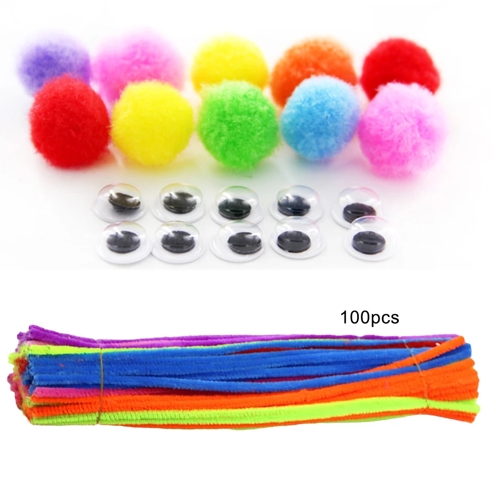 

100Pcs Colorful Chenille Stems Pipe Cleaners DIY Art Crafts Development Kids Educational Toys for Children Gifts
