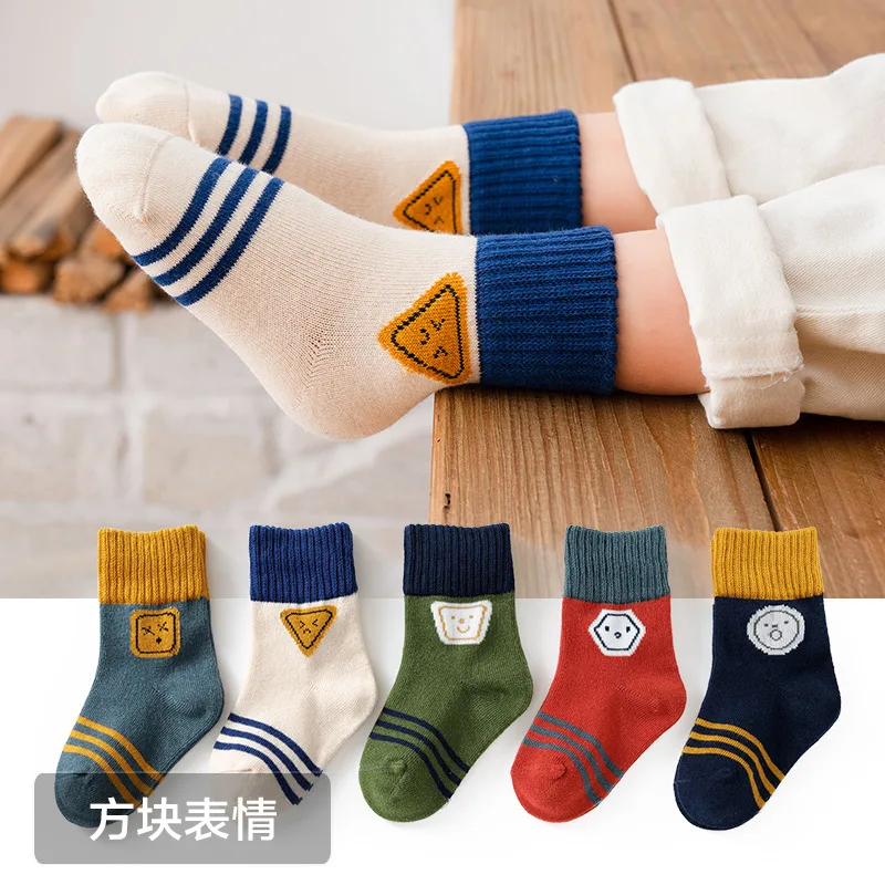 

Children Socks Wholesale Spring Autumn Boys And Girls Cartoon Sock 5Pairs/Lot 0-12 Years Old Baby