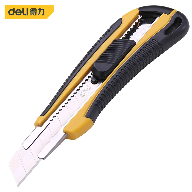 

Deli Utility Knife Aluminum Alloy Cutting Tools Industrial Use Wallpaper Blade Knife Holder Manual Cutter Popular Hand Tools