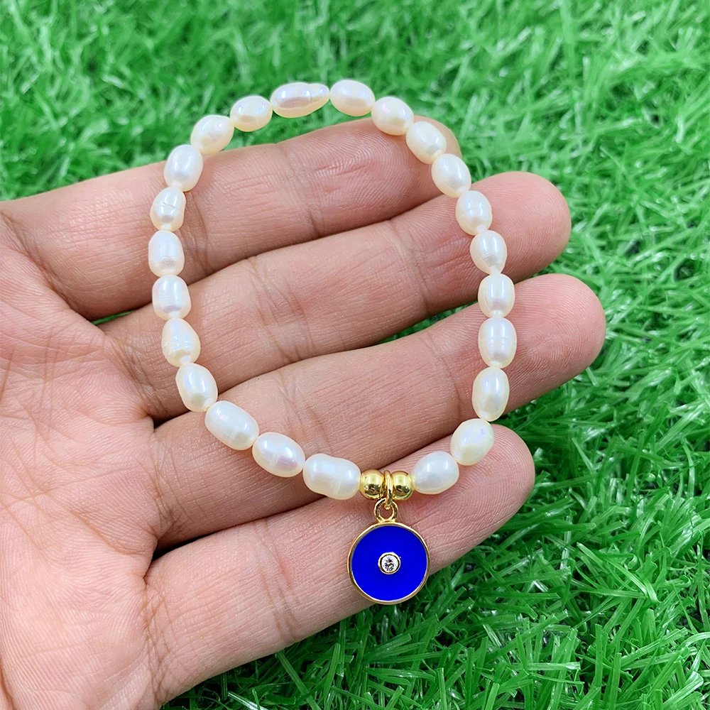 Пресноводные жемчужные браслеты для женщин ювелирные изделия богемные радужные