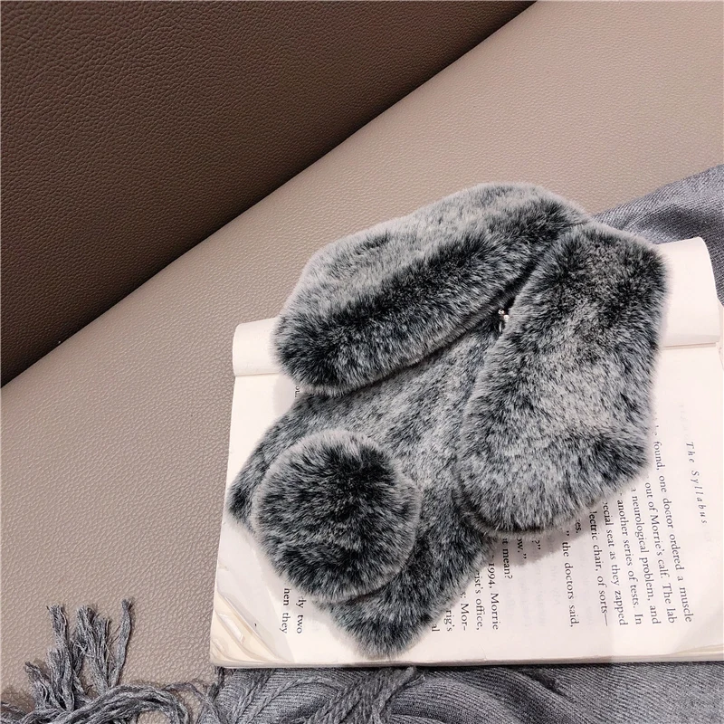 Милый пушистый чехол для телефона с кроличьим мехом LG K20 K30 2019 Q7 Q9 Q6 PLUS Q70 G8X G8S G8 G5 G6