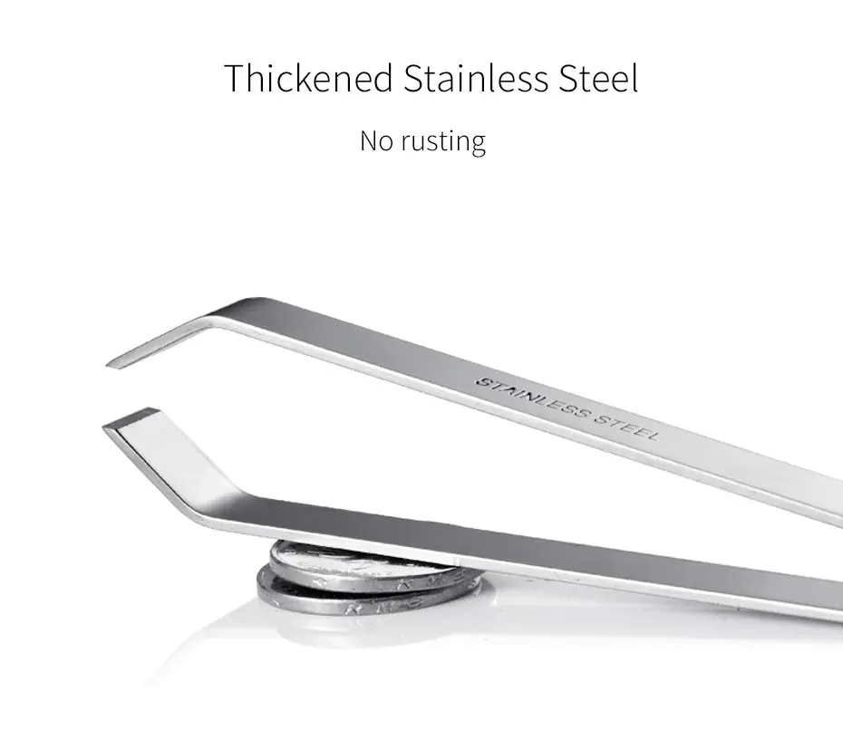 Omife Stainless Steel Fish Bone Tweezers Remover Salmon Fishing Bones Knife Pincer Puller Tongs Pick-Up Seafood Tool Crackers