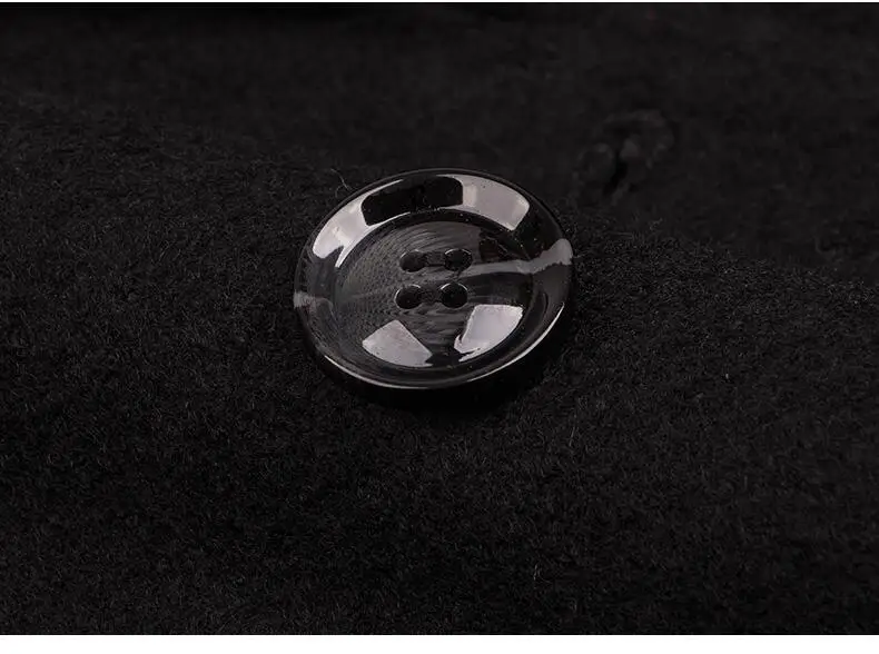 Черное шерстяное пальто Женское зимнее женские длинные куртки двубортная