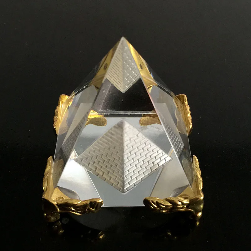 Египетский кварцевый кристалл стекло полые пирамиды пресс-папье фэн-шуй