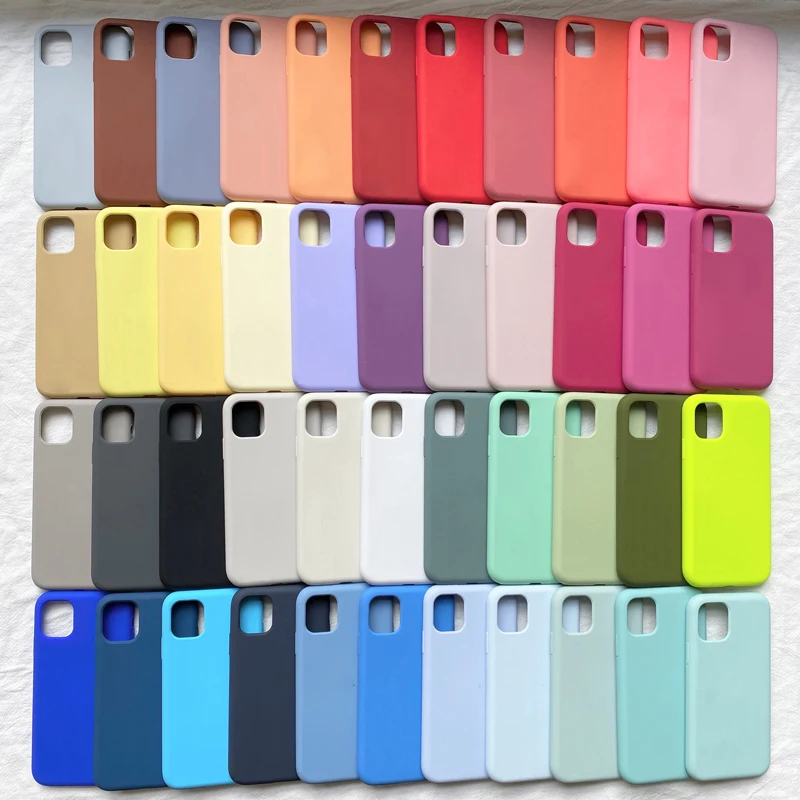 Funda de silicona Original oficial para iPhone 11, 12 Pro MAX, SE 2020, XR, X, 7, 8 Plus, 13 Mini, XS, 360