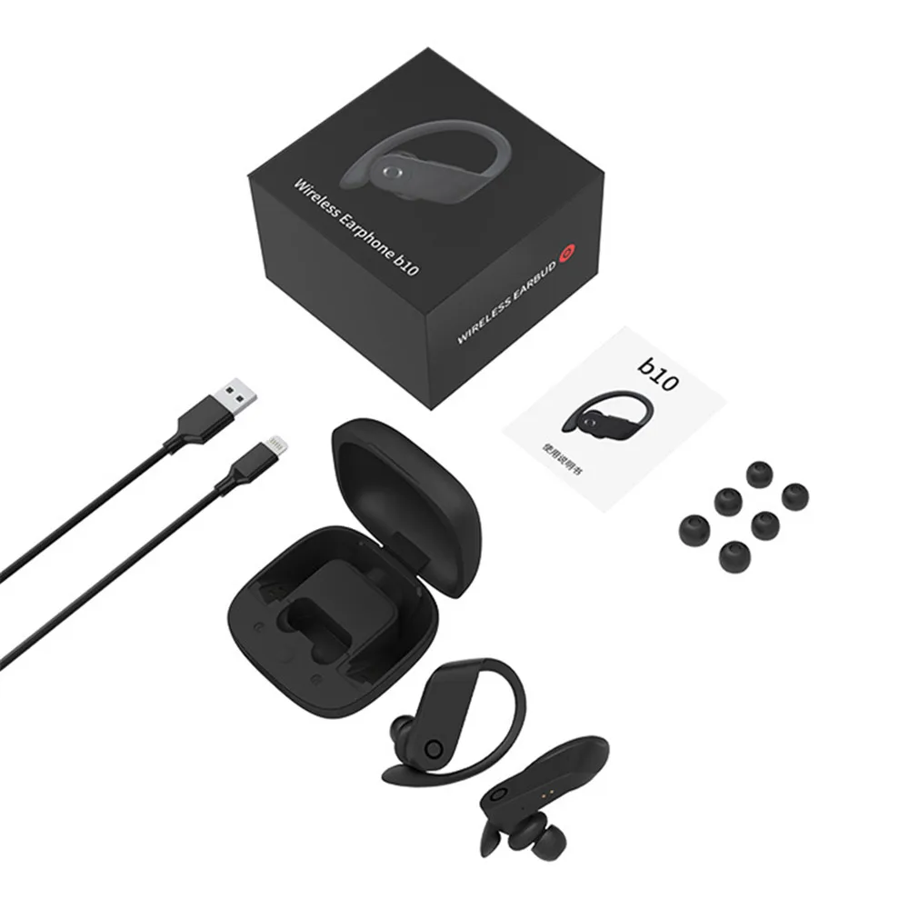 B10 Bluetooth 5 0 беспроводные наушники для зарядки спортивные с Ушными крючками