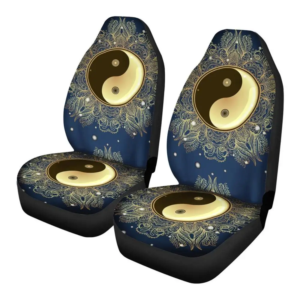 Preço Toaddmos 1 Pçs Drop Ship Tampas De Assento De Carro Conjunto De 2 Yin Yang Mandala Design Durável Antiderrapante Veículo Protetor De Assento De Carro Tampas