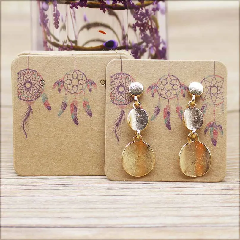 50pc50card мраморные висячие серьги с цветком карты дизайн бирка ювелирные изделия