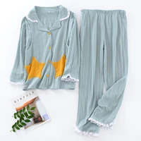 autumn knitted cotton women long sleeve pajamas maternity clothing loose plus size breast feeding clothing loungewear sleepwear