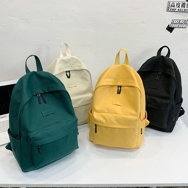 

Fashion Women Canvas Backpack Large Capacity School Bag For Teenage Girls Female Shoulder Bag New Trend Female Backpack