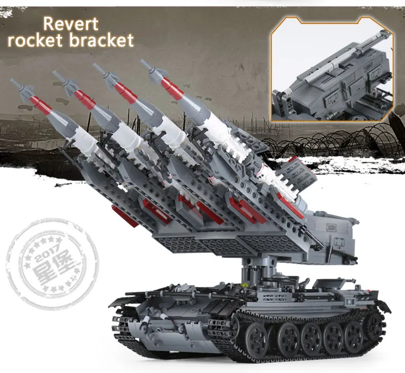 1753 шт. SA 3 ракетой и T55 Танк строительные блоки DIY военная униформа для детей