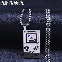 tetris game console stainless steel necklace chain silver color womenmen statement necklace jewelry cadenas hombre nxhly163s01
