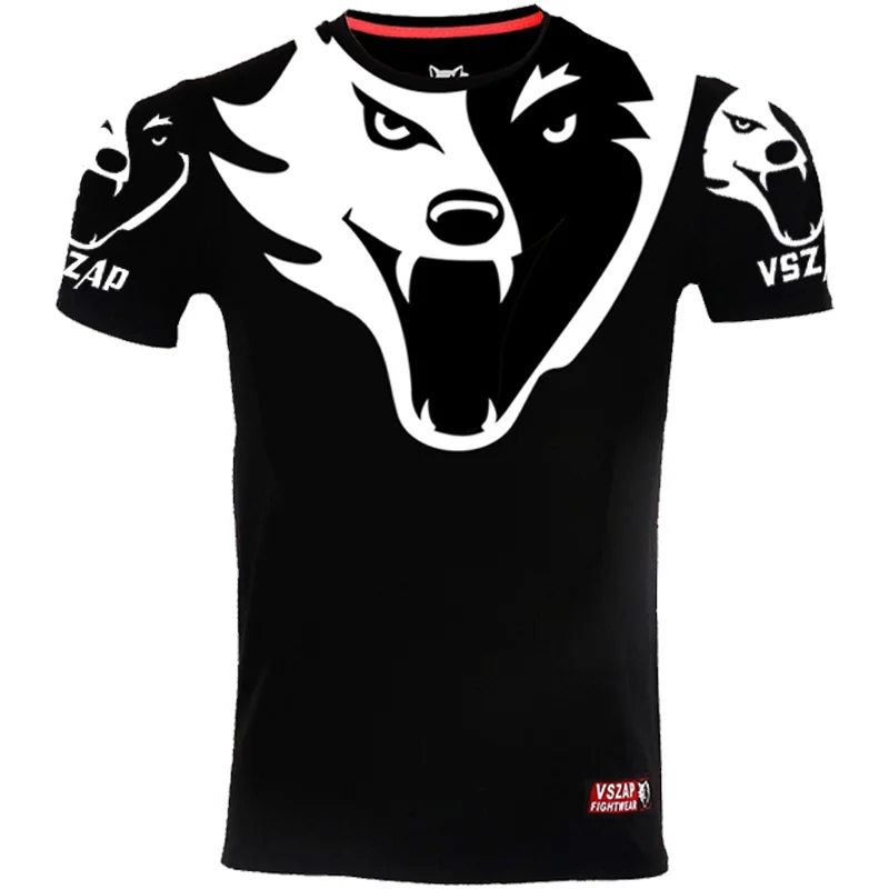 VSZAP тайская футболка для занятий боксом Смешанные боевые искусства с коротким