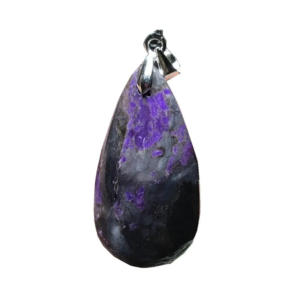 Топ натуральный фиолетовый сугилит кулон для женщин и мужчин капли воды 34x15x7 мм