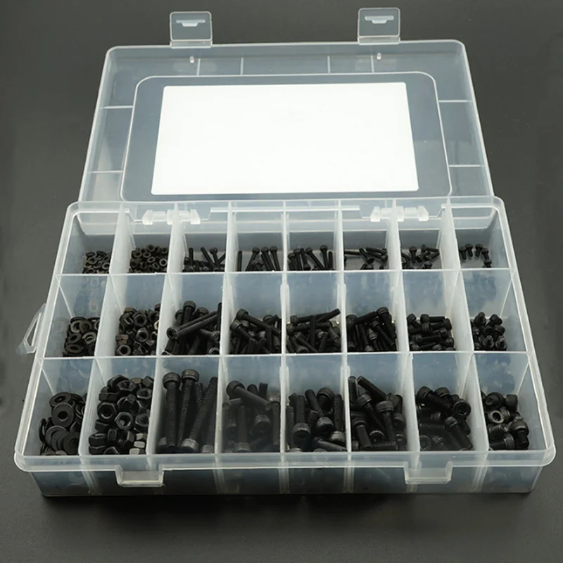 

1080pcs/Set M2 M3 M4 Stainless Steel 304 Hexagon Socket Head Cap Socket Screw Bicycle Hex Bolt Nut Screws Set Assortment Kit