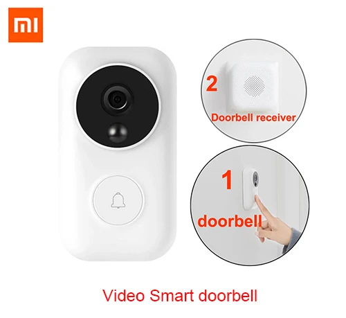 Xiaomi Zero видео дверной звонок набор AI распознавание лица 720P ИК Ночное Видение Обнаружение движения SMS Push домофон Облачное хранилище - Цвет: With Chime Receiver