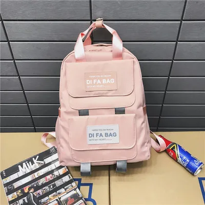 pink Hong Kong ветер ретро улица кисти крутая Сумка Женский Досуг Мягкий сестра студенческий рюкзак мужской и женский корейский рюкзак - Цвет: pink