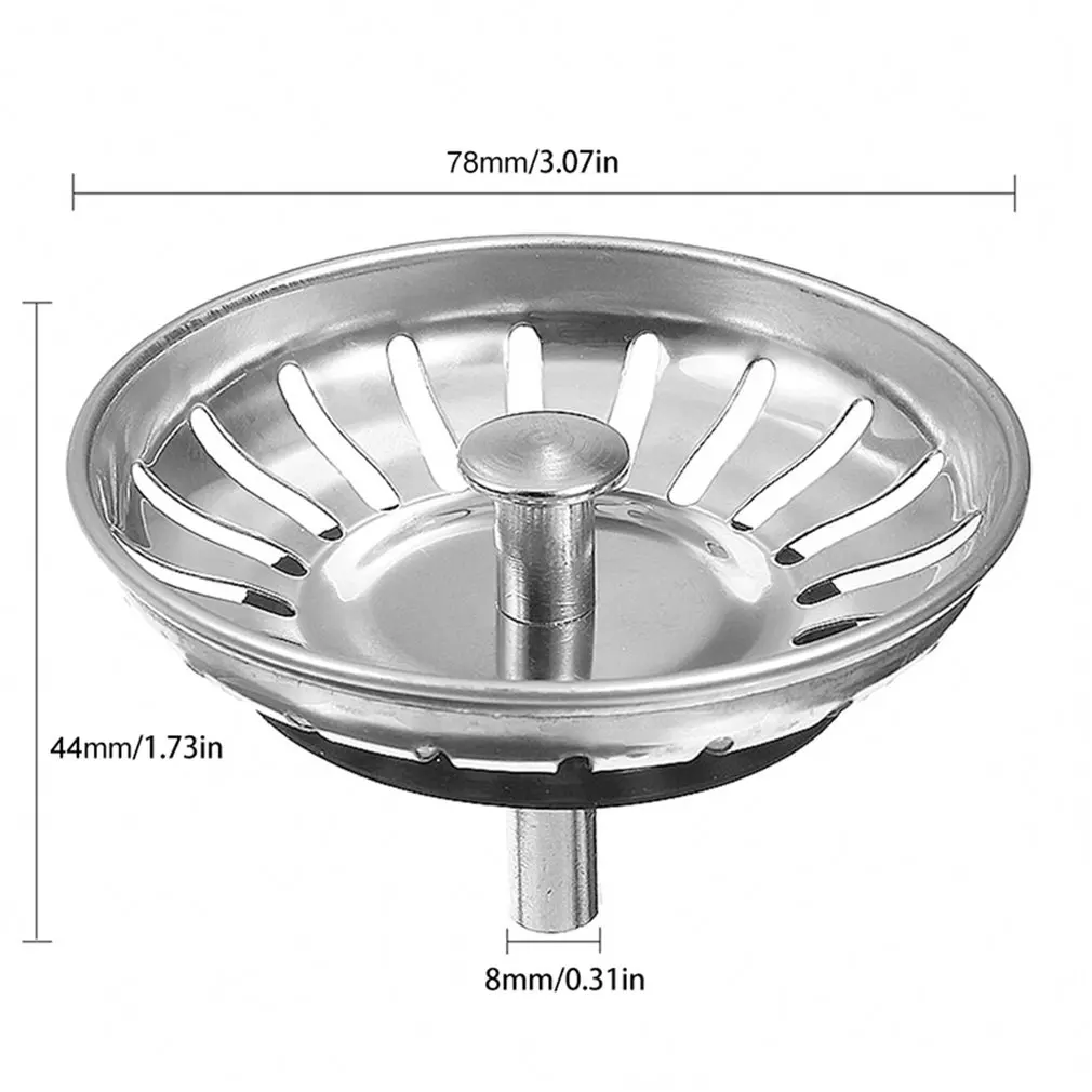 

Bathroom Deodorization Basin Type Sink Drain 304 Stainless Steel Kitchen Strainer Stopper Waste Sink Plug Filter