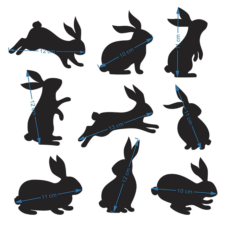 

9pcs Easter Decoration for Home Rabbit Window Wall Acrylic Stickers Happy Easter Bunny Self-adhesive Party Decor Stickers
