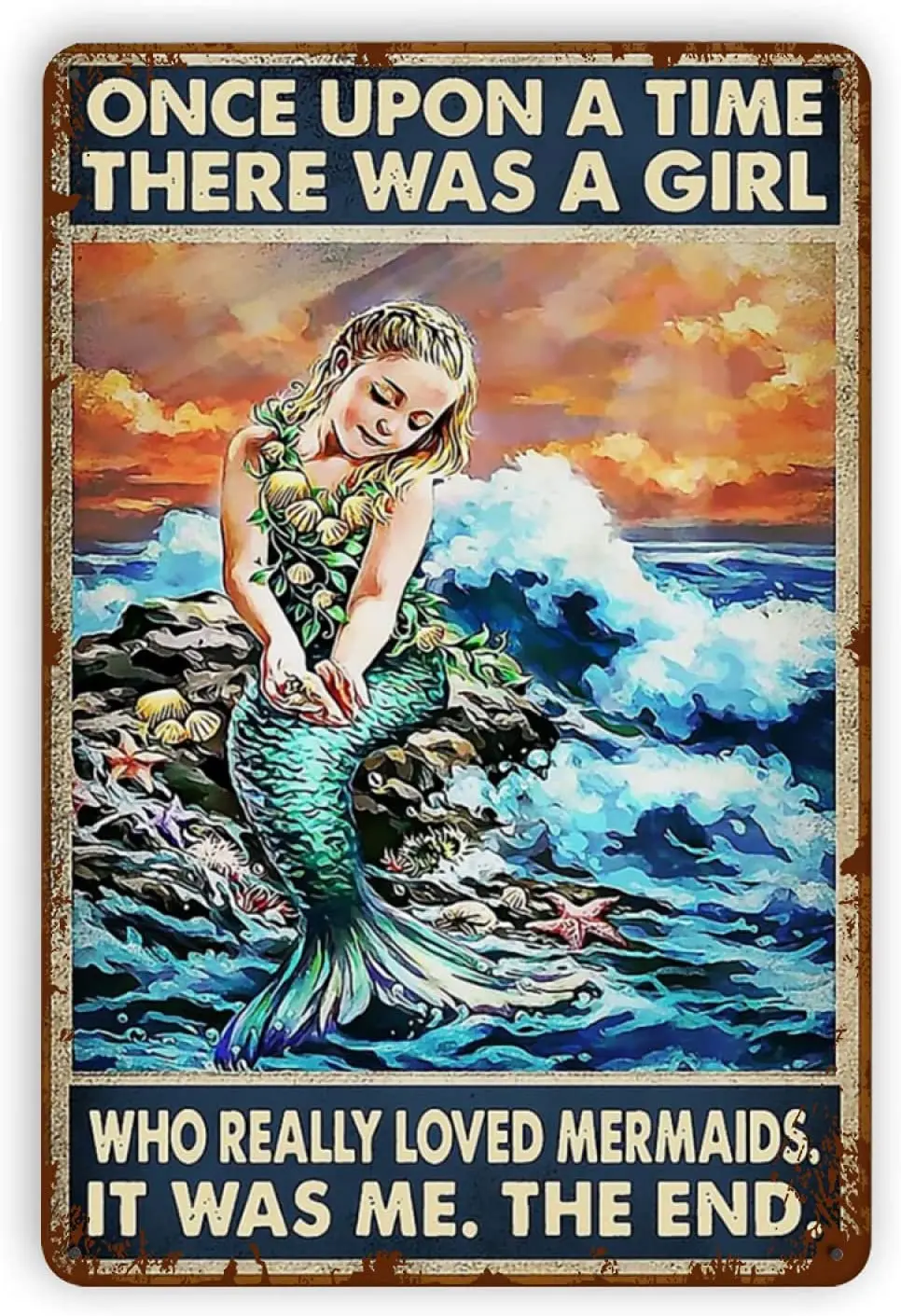 

Baby Kleidung Weant Metal Vintage Tin Signs Girl Loved Mermaids Funny Wall Decor for Home Bars Pubs Cafes Retro metal sign
