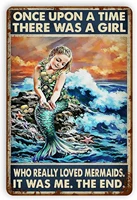baby kleidung weant metal vintage tin signs girl loved mermaids funny wall decor for home bars pubs cafes retro metal sign