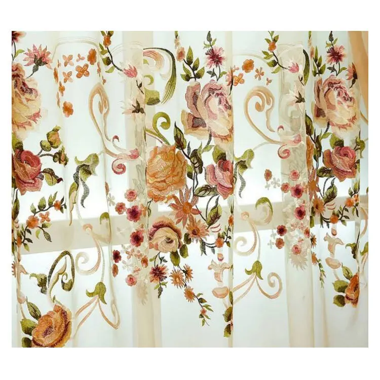 

made luxury embroidered jacquard color embroidered curtain bushenil curtain cloth bedroom living room finished shading curtain