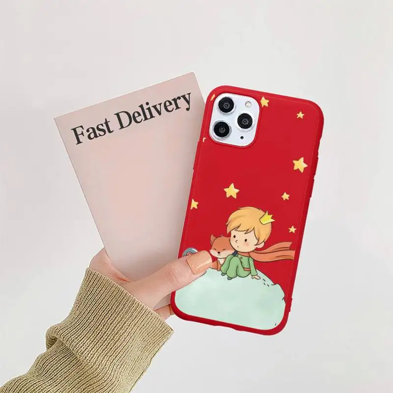 

The Little Prince Phone Case Candy Color Red for iPhone 11 12 pro XS MAX 8 7 6 6S Plus X 5S SE 2020 XR