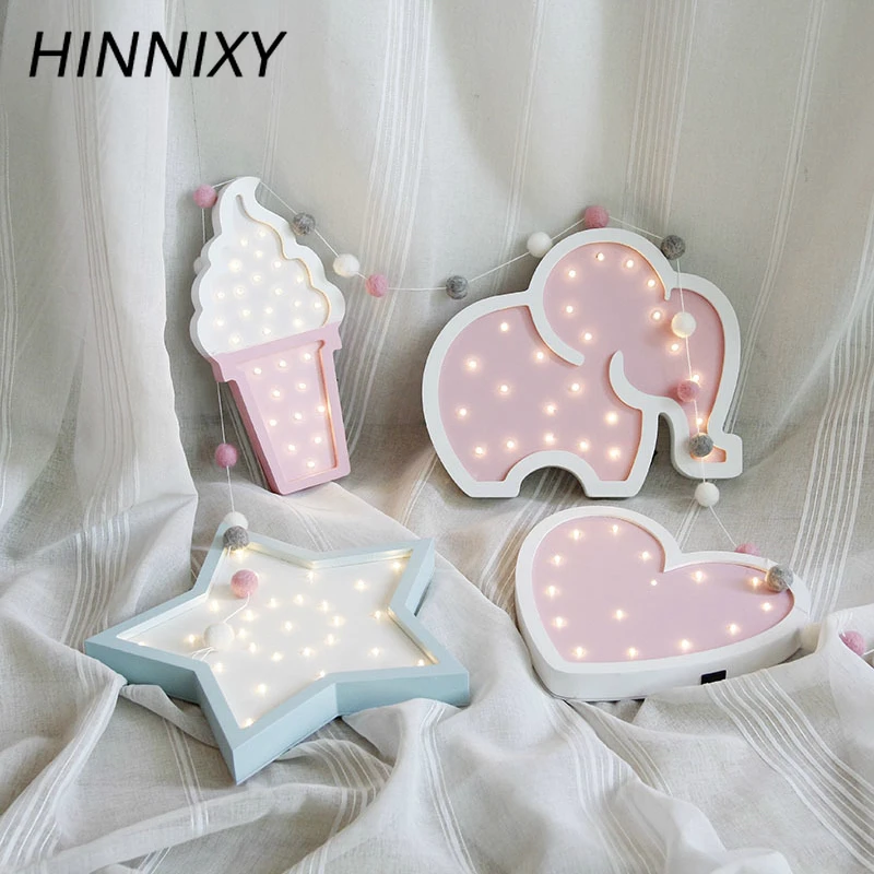 Hinnixy привлекательный ночник для девочек стиль замка торта машины радуги детские