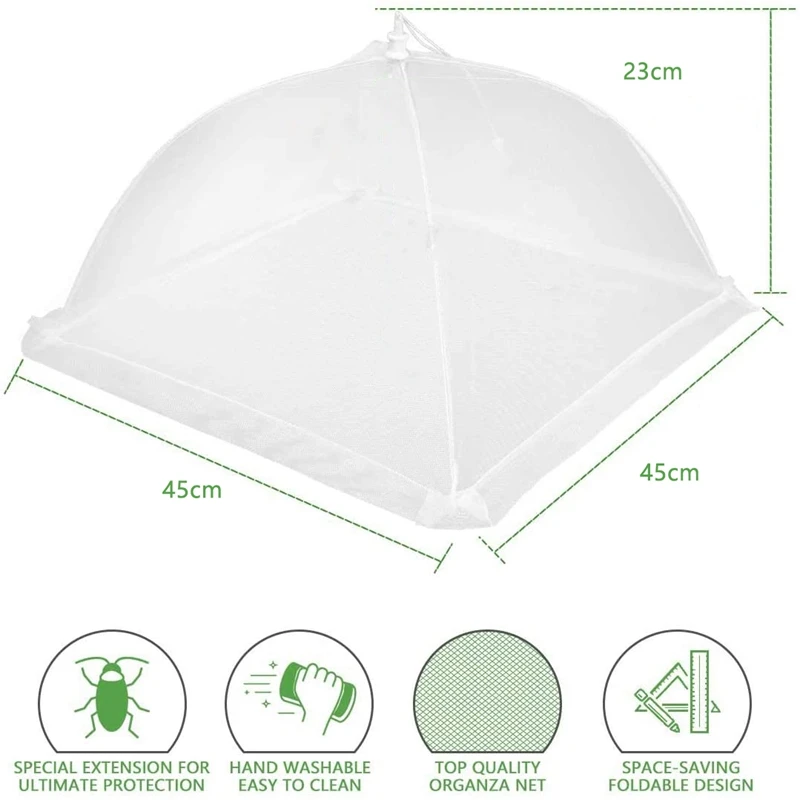 Пищевая крышка сетка пищевая палатка 6 упаковок белые тканевые крышки зонтик Sn