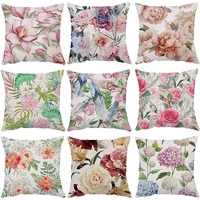 high quality wholesale floral pattern soft plush cushion cover rose flower pattern throw pillowcase sofa decorative coussines