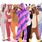 Пижама кигуруми с единорогом, фланелевые комбинезоны, женские пижамы с животными, зимняя Пижама для взрослых, ночная рубашка, домашняя одежда