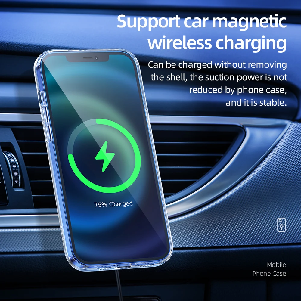 HOCO Original Magnectic Case for iPhone 13 Pro Max 13 mini Case For Magnetic Wireless Charging Shockproof Protection TPU Case