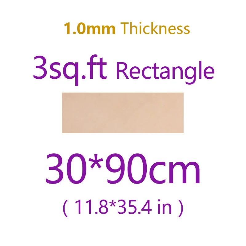 1.0mm Thick 30x90cm Импортная инструментальная кожа, коровья кожа с натуральным лицевым покрытием, растительное Дубление, для изготовления кобуров, ножей, ножек, подставок, легко выбивать штамп - Цвет: 1.0mm Thick 30x90cm