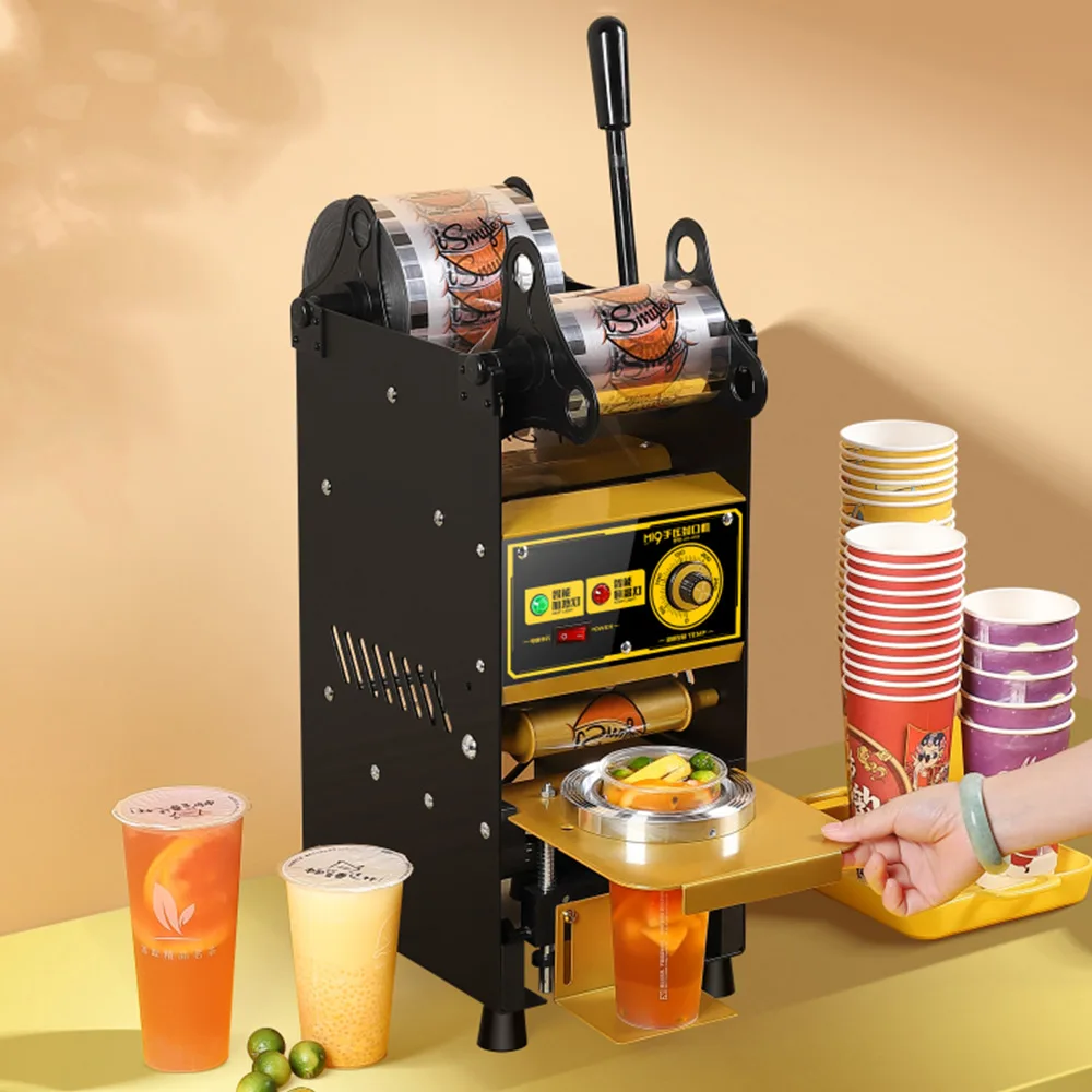90/95mm Manual Plastic Paper Cup Sealing Machine Paper Cup Sealer Coffee/Juice/Milk tea Bubble Tea Cup Sealer for Film