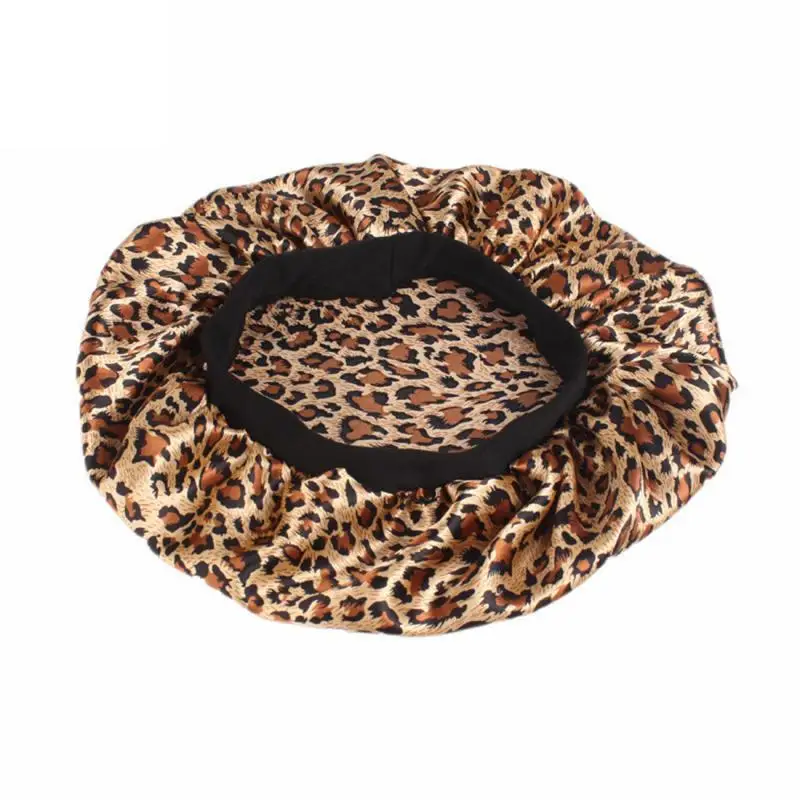

Women Wide Band Satin Bonnet Flower Leopard Print Chemotherapy Hat Night Sleep Hat Hair Cap Chemotherapy Cap