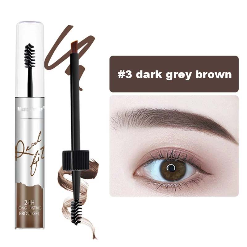 Крем для бровей с оттенком усилитель двойная головка стойкий водостойкий гель