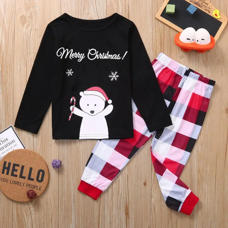 

Comfortable and stylish Autumn And Winter Christmas Parent-child Two-piece Home Lattice Pajamas Christmas Parent-child Wear