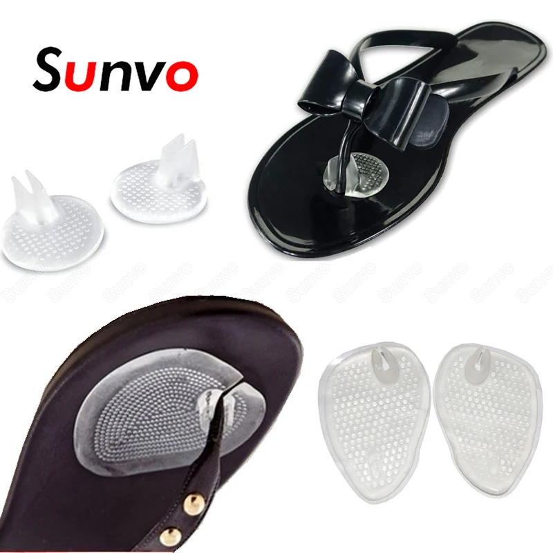 

2 Pairs Gel Forefoot Inserts Pad for Sandals Flip Flops Anti-Slip Silicone Insoles for Shoes Sticker Foot Folder Toe Cushion Pad