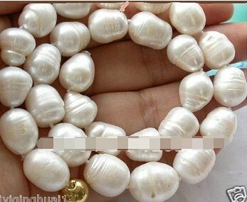 + 02154 красивый 16 мм белый рис пресноводный жемчуг ожерелье | Украшения и