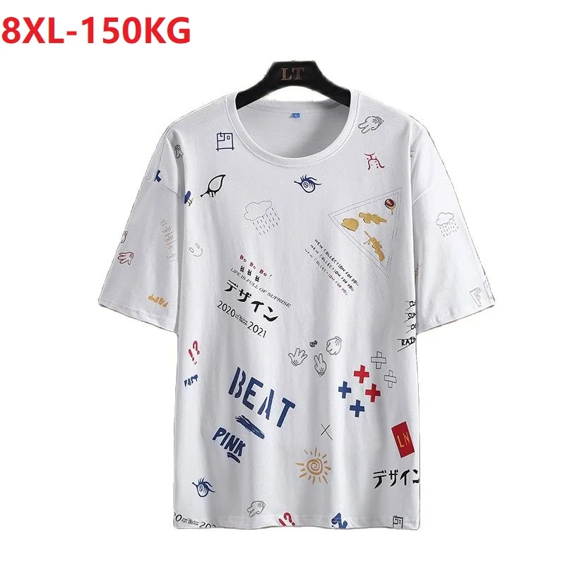 

summer men cotton funny t-shirt short sleeve cartoon plus size 7XL 8XL 9XL 66 68 70 Creativity loose oversize tees home tshirt