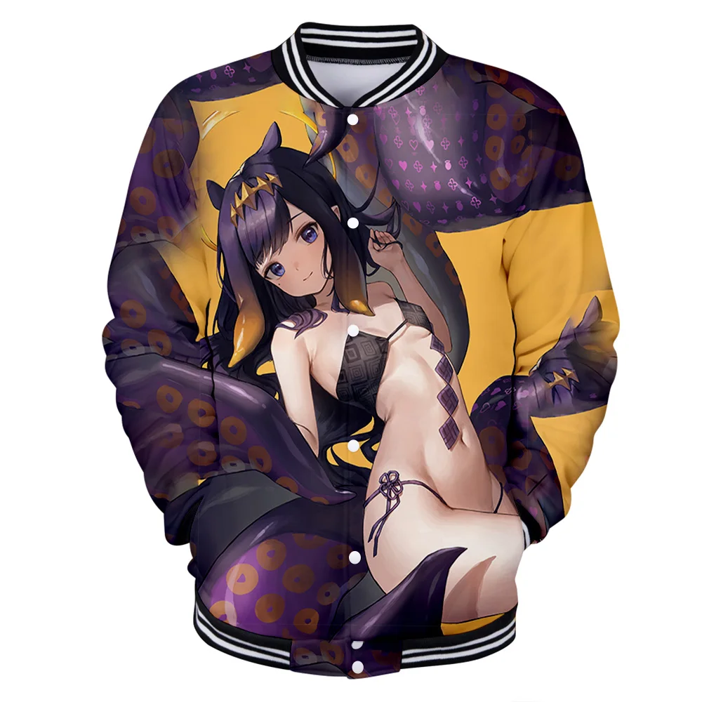 

3D print HOLOLIVE VTuber Ninomae Ina'nis autumn winter Holiday Men/Women casual Baseball Uniform Streetwear Kawaii sweatshirt