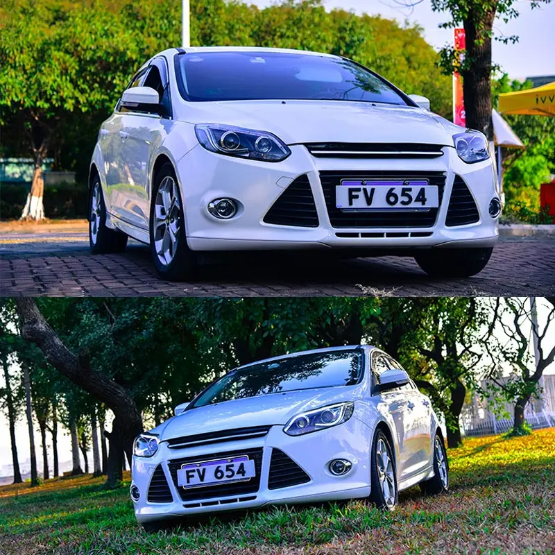 Головной светильник в сборе для Ford Focus 2012 2013 2014 левый и правый с светодиодный DRL бег желтый Поворотная