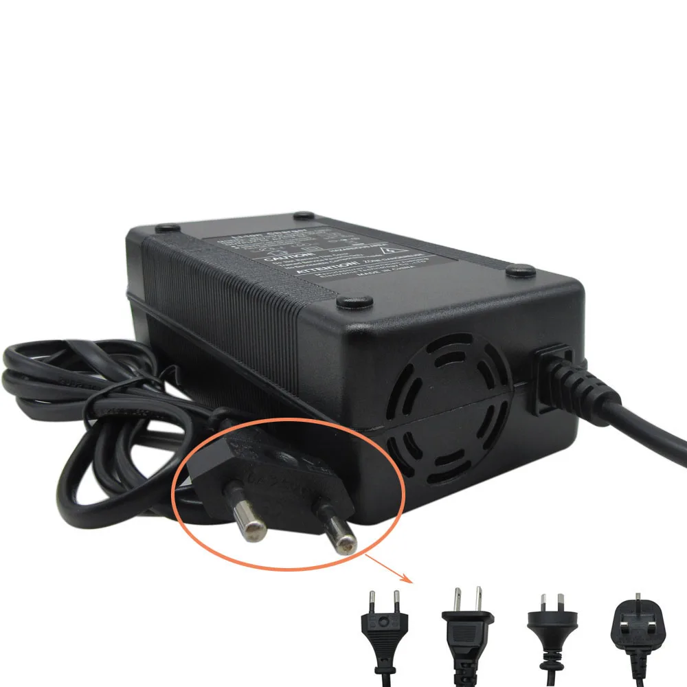 

36V electric bike battery Charger Output 42V 4A use for 10S 36V 20AH 25AH 30AH ebike battery with fan GX16 connector
