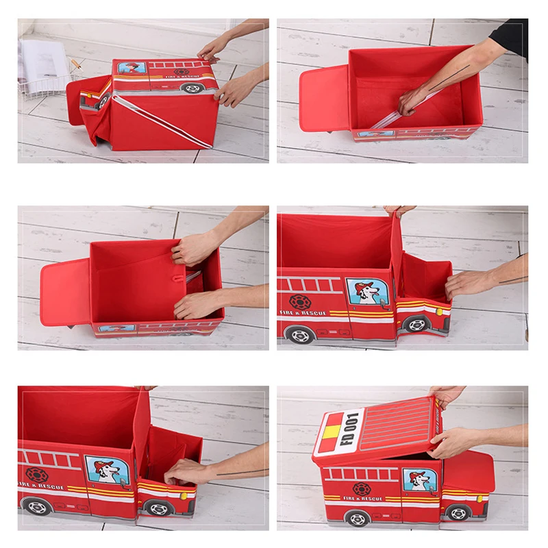 

BABYINNER Children's Storage Stool Folding Cartoon Storage Box Multifunction Baby Seat Chair Creative Kids Small Chair