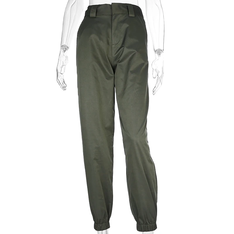 

WEPBEL Women's Fashion Loose Solid Color Pants Spring and Autumn Leisure High Waist Pocket Pencil Pants