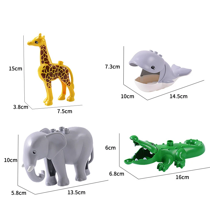 Милые фигурки из серии животных совместимые с моделями большого размера