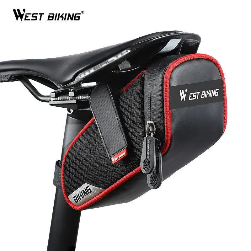 

WEST BIKING Waterproof Bike Seat Bag Cycling Accessories MTB Bike Bicycle Saddle Bag Reflective Pannier Rear Bike Seatpost Bags